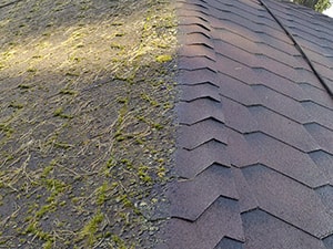 Очистка крыши от мха и лишайника